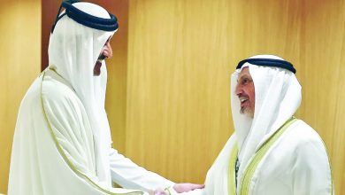 صورة أمير قطر استقبل ممثل الأمير وزير الخارجية رئيس وفد الكويت لمؤتمر (البلدان الأقل نموا) المنعقد بالدوحة